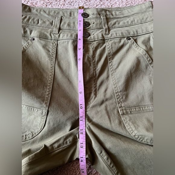 Veronica Beard Marley High-Rise Wide Leg Pants 28 Olive Convertible Ankle Tabs - Picture 15 of 16